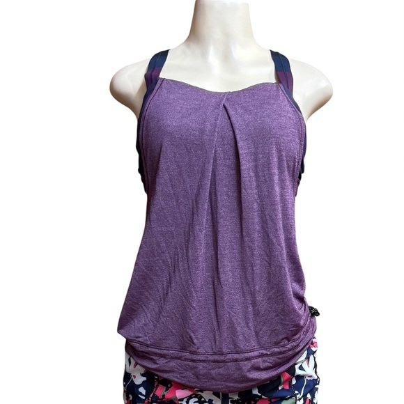 Lululemon Athletica Purple Relaxed Pleated Tank Top - Picture 1 of 7